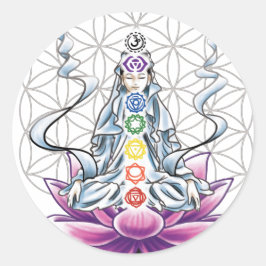 Blume des Lebens, Chakra, Göttin Runder Aufkleber