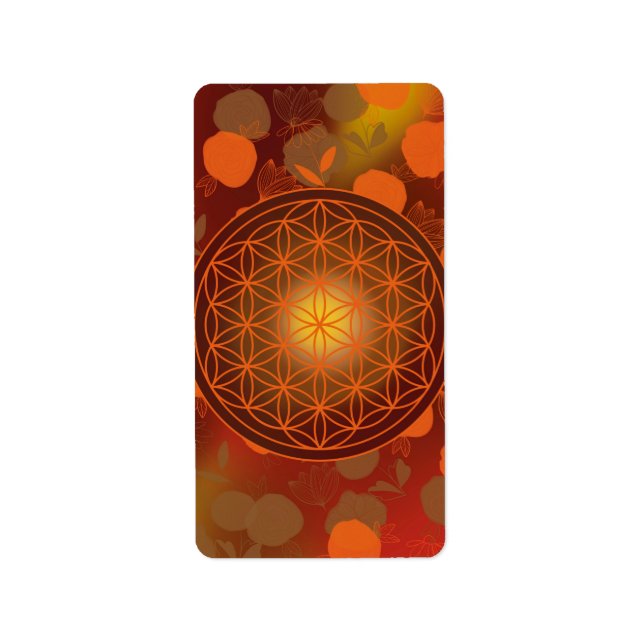 Blume des Lebens, Chakra, Zen, Adressaufkleber (Vorne)