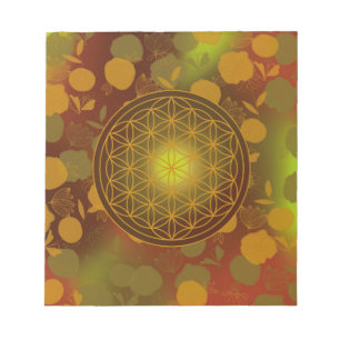 Blume des Lebens, Chakra, Zen, heilige Geometrie, Notizblock