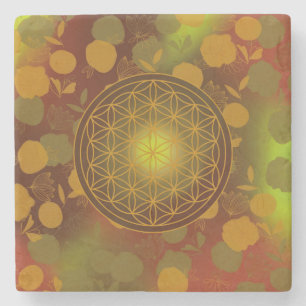 Blume des Lebens, Chakra, Zen, heilige Geometrie, Steinuntersetzer