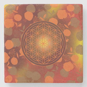 Blume des Lebens, Chakra, Zen, heilige Geometrie, Steinuntersetzer