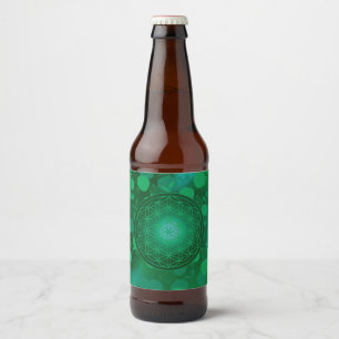 Blume des Lebens, Chakra, Zen, sakraler geometrisc Bierflaschenetikett