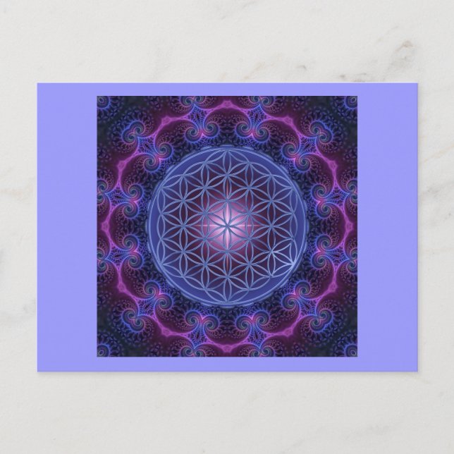 BLUME des Lebens/des Lebens des Lebens Mandala II Postkarte (Vorderseite)