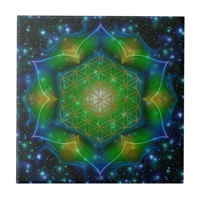 BLUME des Lebens/des Lebens des Lebens Mandala / P Fliese (Vorderseite)