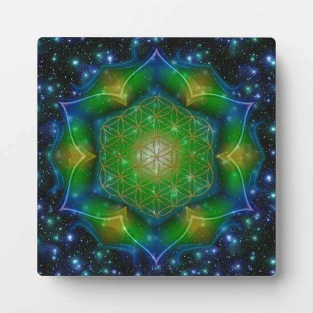 BLUME des Lebens/des Lebens des Lebens Mandala / P Fotoplatte (Vorderseite)