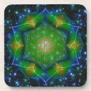 BLUME des Lebens/des Lebens des Lebens Mandala / P Getränkeuntersetzer