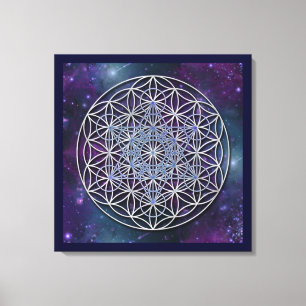 BLUME des LEBENS - Erzengel Metatron Würfel Leinwanddruck