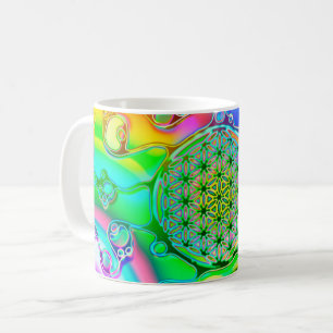 Blume des Lebens - farbenfroh 1 Kaffeetasse