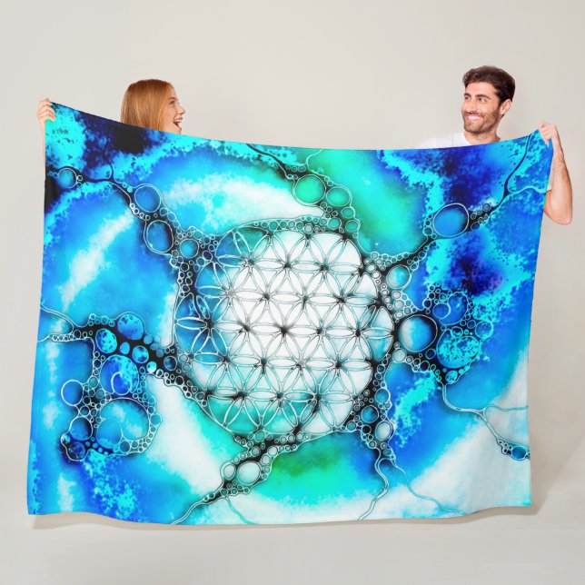Blume des Lebens - farbenfroh 2 Fleecedecke (Beispiel)