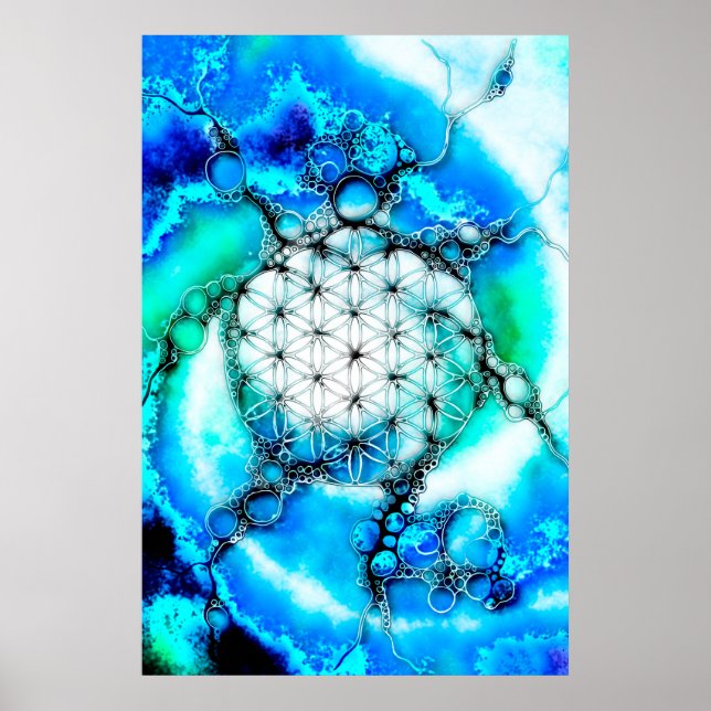Blume des Lebens - farbenfroh 2 Poster (Vorne)