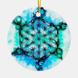 Blume des Lebens - farbenfroh 3 Keramik Ornament