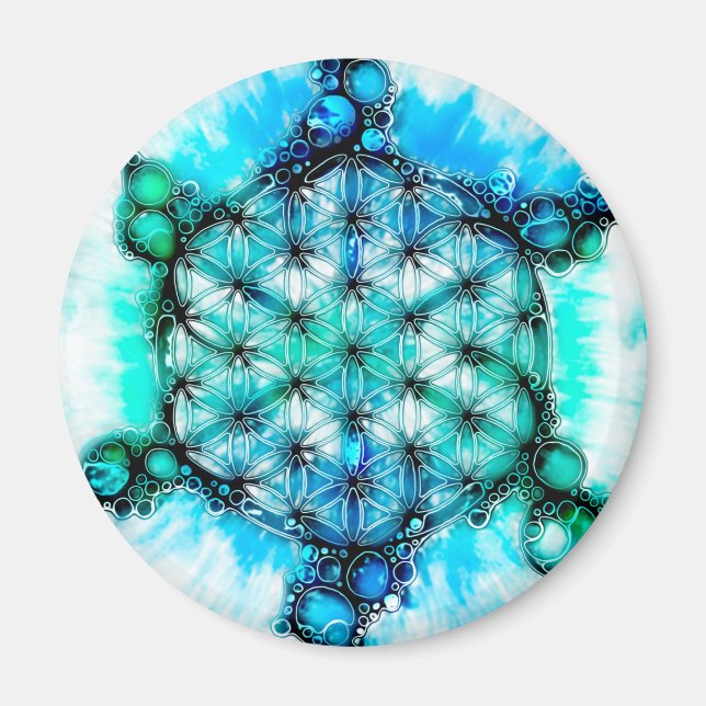 Blume des Lebens - farbenfroh 3 Magnet (Vorne)