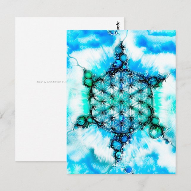 Blume des Lebens - farbenfroh 3 Postkarte (Vorne/Hinten)