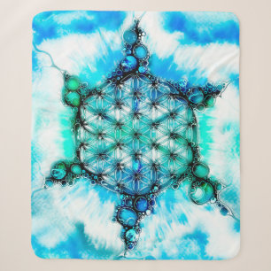 Blume des Lebens - farbenfroh 3 Sherpadecke