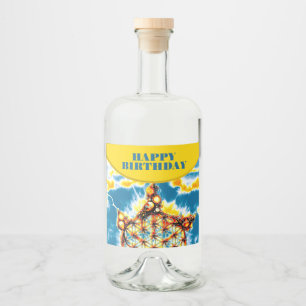 Blume des Lebens - farbenfroh 5 Alkoholflaschenetikett