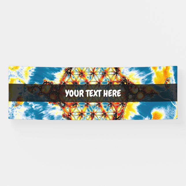 Blume des Lebens - farbenfroh 5 Banner (Horizontal)