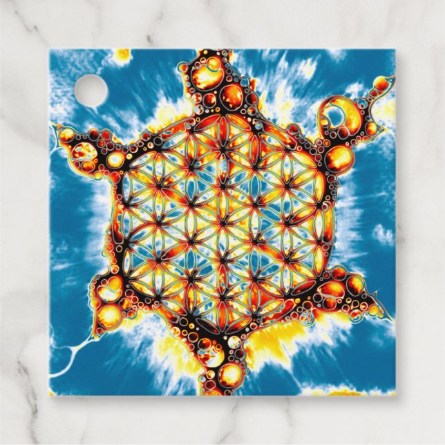 Blume des Lebens - farbenfroh 5 Geschenkanhänger (Vorderseite)