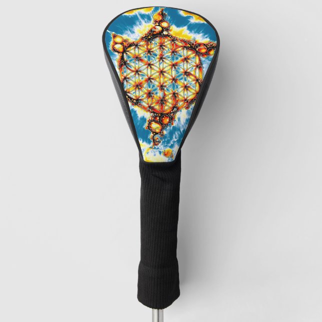 Blume des Lebens - farbenfroh 5 Golf Headcover (Vorderseite)