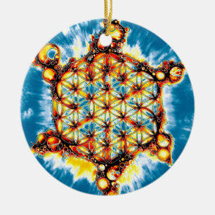 Blume des Lebens - farbenfroh 5 Keramik Ornament