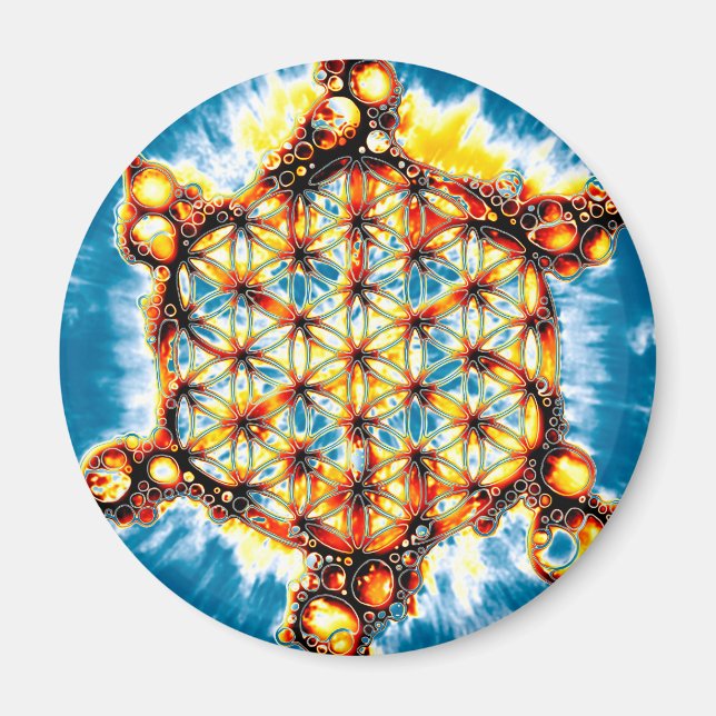 Blume des Lebens - farbenfroh 5 Magnet (Vorne)