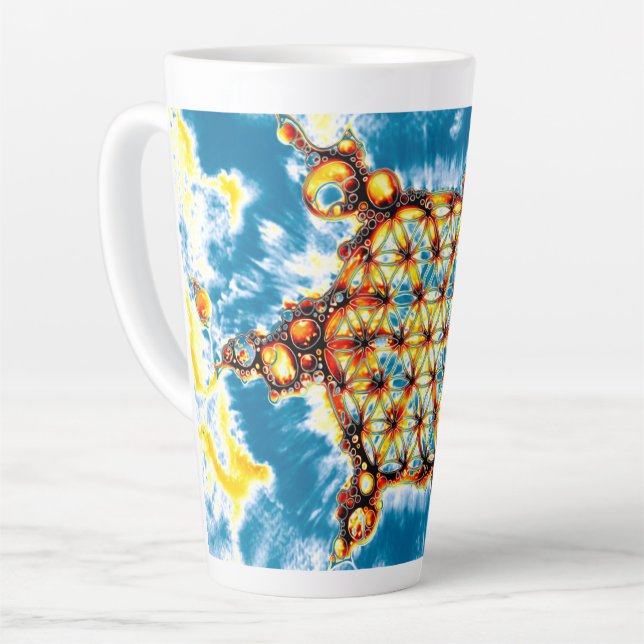 Blume des Lebens - farbenfroh 5 Milchtasse (Linke Ecke)