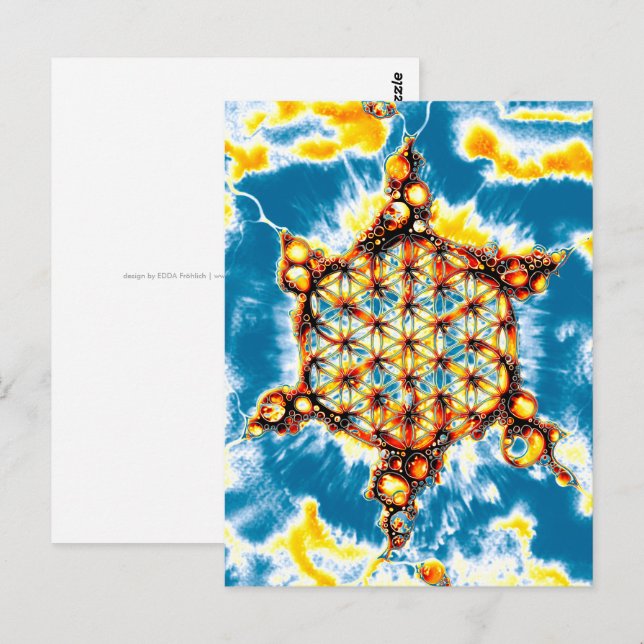 Blume des Lebens - farbenfroh 5 Postkarte (Vorne/Hinten)