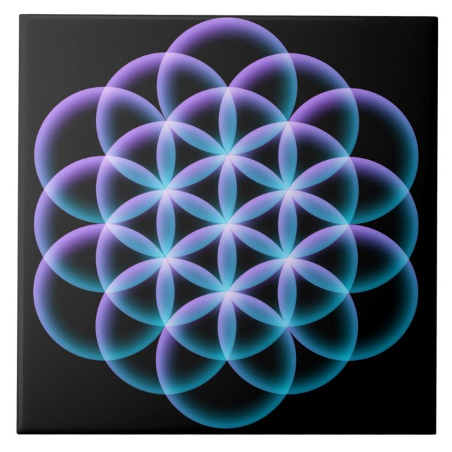 Blume des Lebens Fliese (Vorderseite)