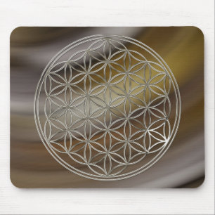 Blume des Lebens / Flower Of Life   silver brown Mousepad