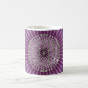 Blume des Lebens / Flower Of Life silver radial Kaffeetasse