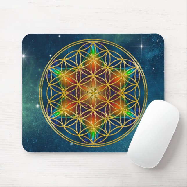 BLUME DES LEBENS - Fraktal Blossom 1 Mousepad (Mit Mouse)