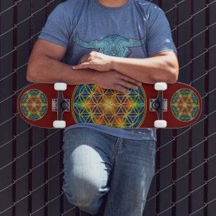 BLUME DES LEBENS - Fraktal Blossom 1 Skateboard