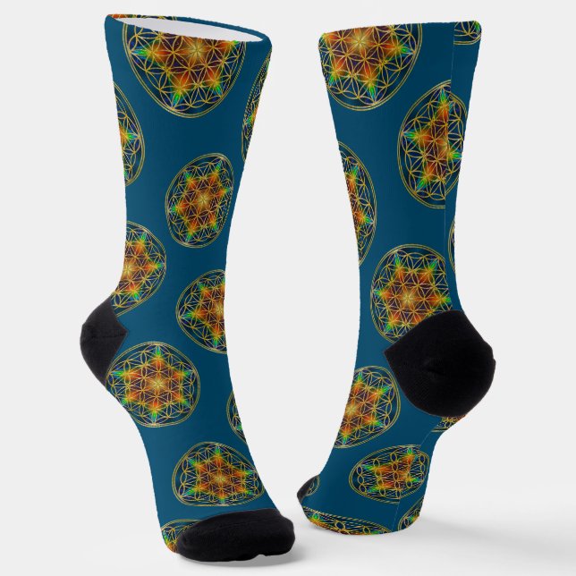 BLUME DES LEBENS - Fraktal Blossom 1 Socken (Gewinkelt)