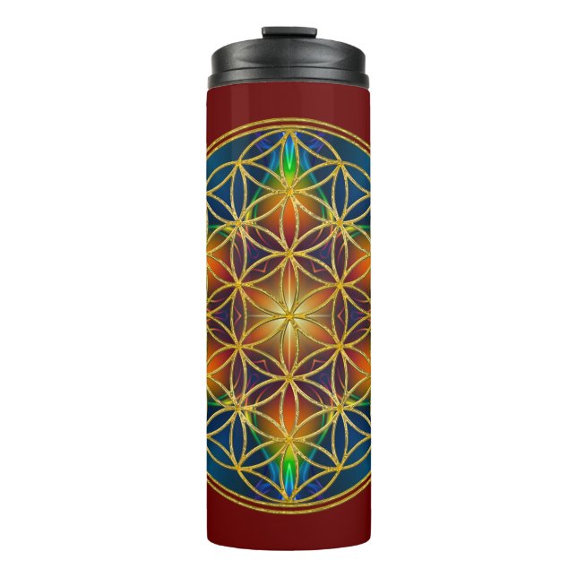 BLUME DES LEBENS - Fraktal Blossom 1 Thermosbecher (Vorderseite)