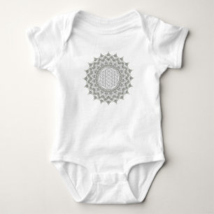Blume des Lebens - Fraktal Mandala grau Baby Strampler