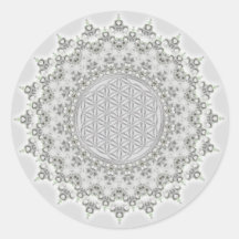 Blume des Lebens - Fraktal Mandala grau