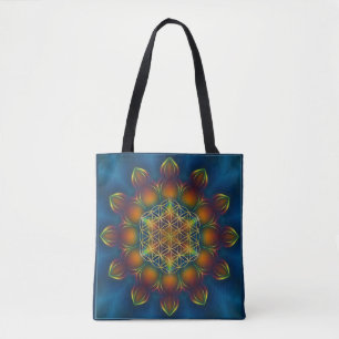 Blume des Lebens - Fraktal Mandala Platz III Tasche