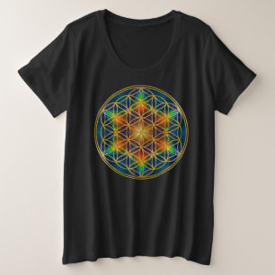 BLUME DES LEBENS - Fraktale Blüte 1 Große Größe T-Shirt
