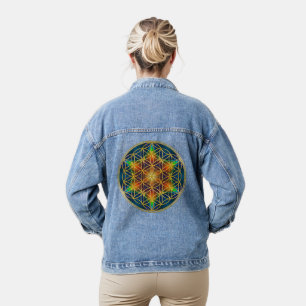 Blume des Lebens - Fraktale Blüte 1 Jeansjacke