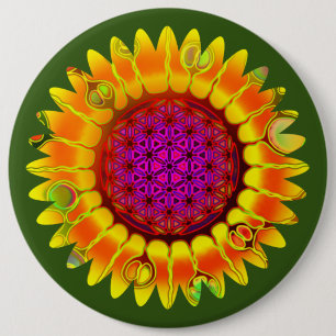 Blume des Lebens - Geometrische Blüte 4 Button