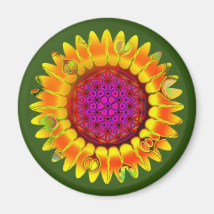 Blume des Lebens - geometrisches Blossom 4 Magnet