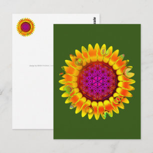 Blume des Lebens - geometrisches Blossom 4 Postkarte