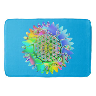 Blume des Lebens - geometrisches Blossom 5 Badematte
