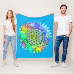Blume des Lebens - geometrisches Blossom 5 Fleecedecke