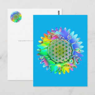 Blume des Lebens - geometrisches Blossom 5 Postkarte