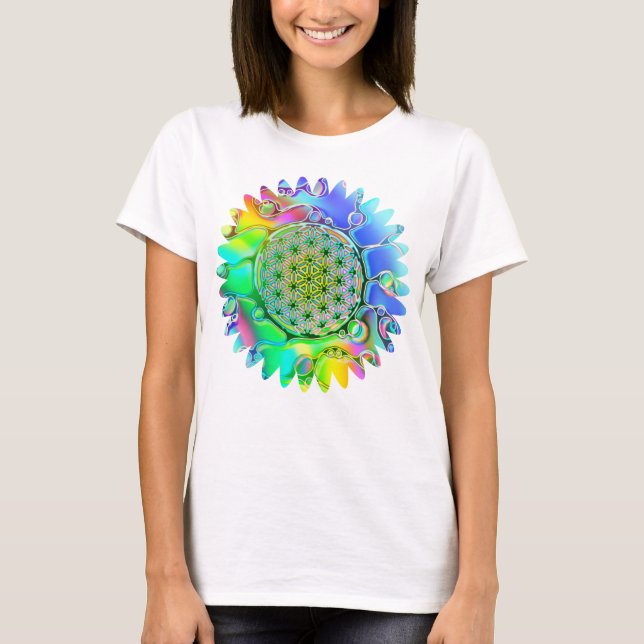 Blume des Lebens - geometrisches Blossom 5 T-Shirt (Vorderseite)