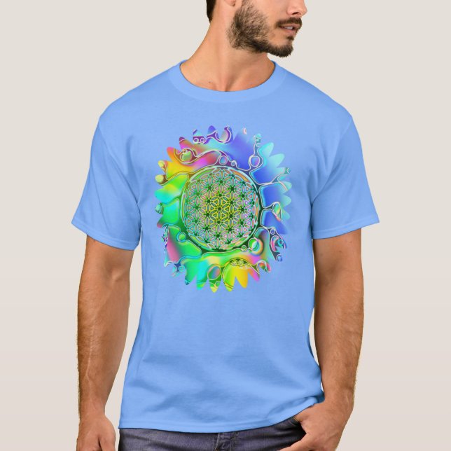 Blume des Lebens - geometrisches Blossom 5 T-Shirt (Vorderseite)