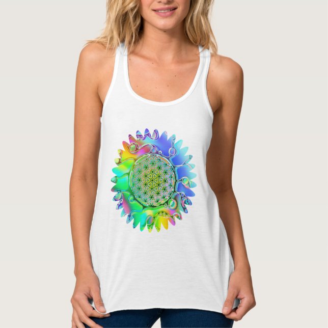 Blume des Lebens - geometrisches Blossom 5 Tank Top (Vorderseite)