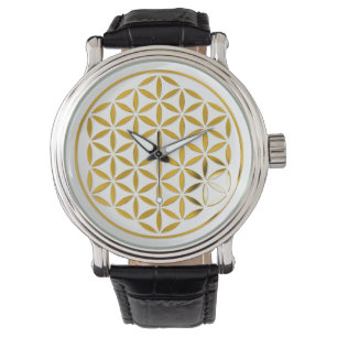 Blume des Lebens - Gold - Briefmarke Armbanduhr