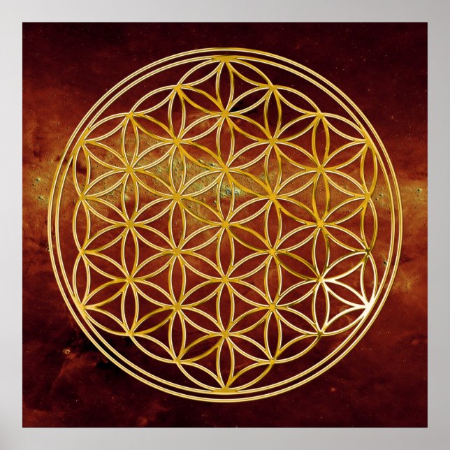 BLUME DES LEBENS - Gold Poster (Vorne)