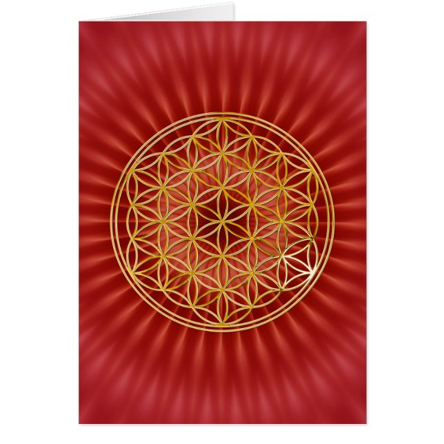 BLUME DES LEBENS - Gold + Rote Wellen (Vorne)